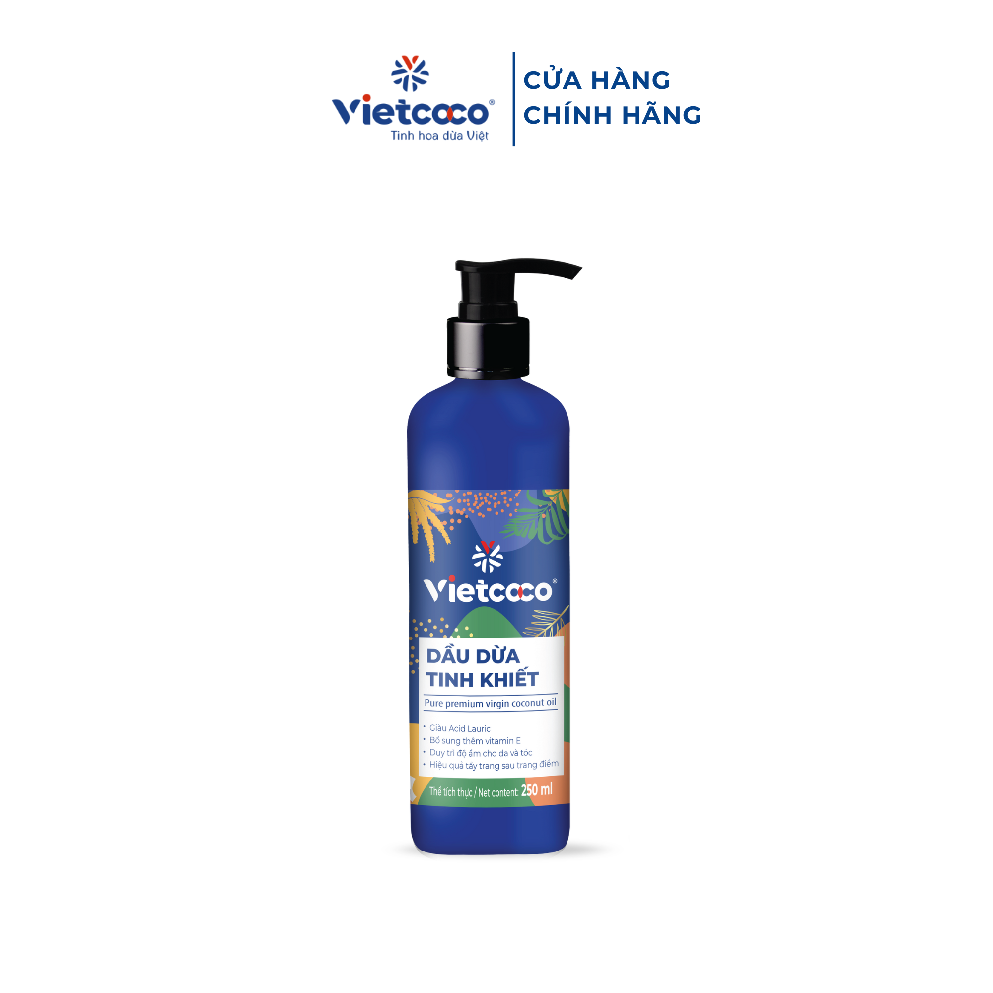 Dầu dừa tinh khiết vitamin E Vietcoco - chai vòi xịt 250ml